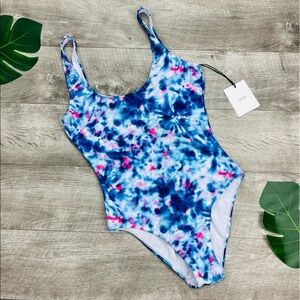 NWT ONIA KELLY TIE DYE BLUE ONE PIECE SWIMSUIT